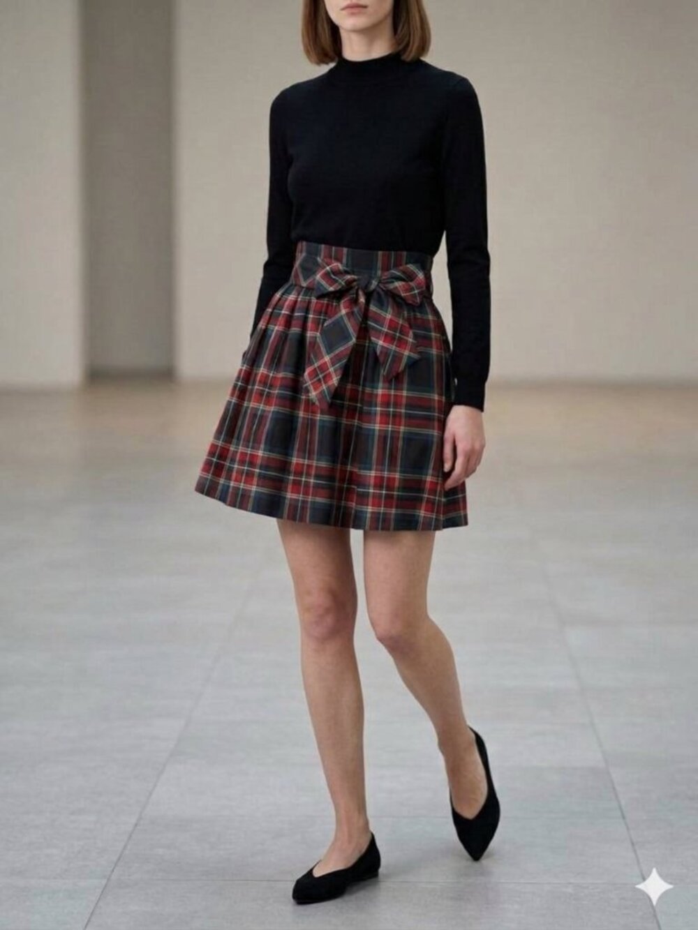 Vineyard Vines Jolly Plaid Taffeta Party Skirt with Bow Size 4 Holiday Christmas